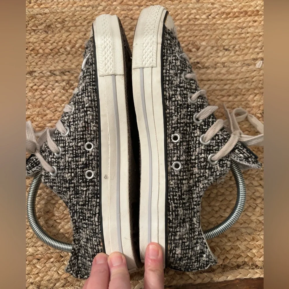 Converse‎ Knit Twill Low Top Lace Up Gray Sneakers Mens 7 Womens 9 - Picture 5 of 8